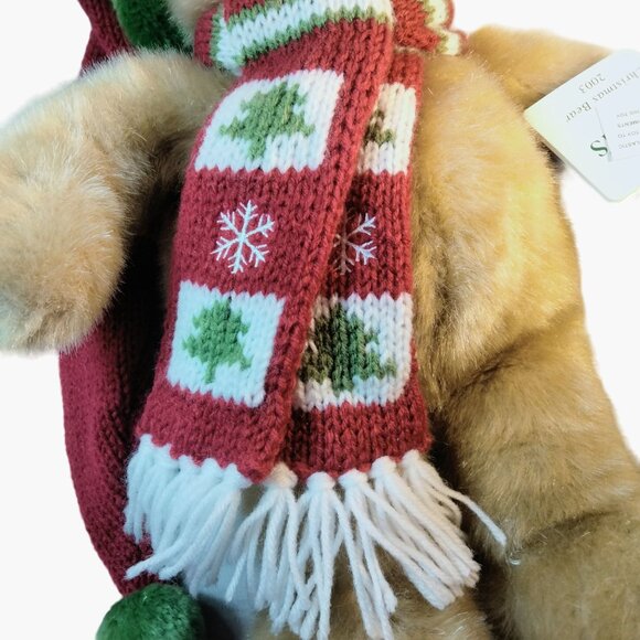 Dillards 2003 Christmas Bear Plush Scarf Hat - Picture 5 of 10